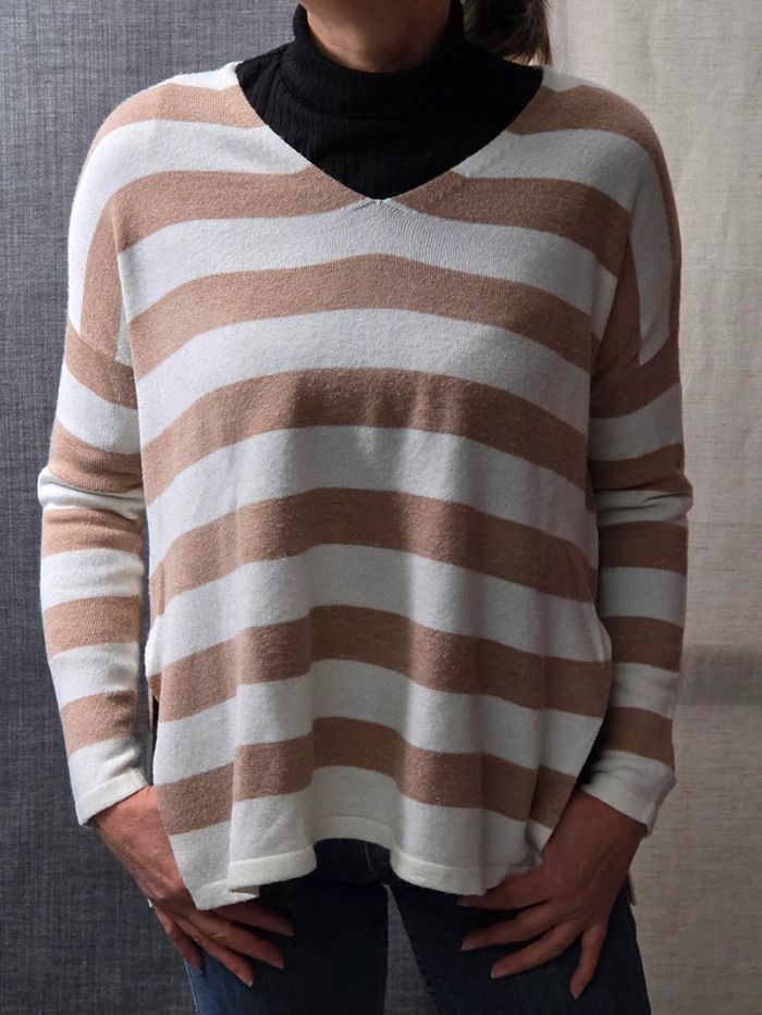 Pull cardigan ONLY ecru geige marron