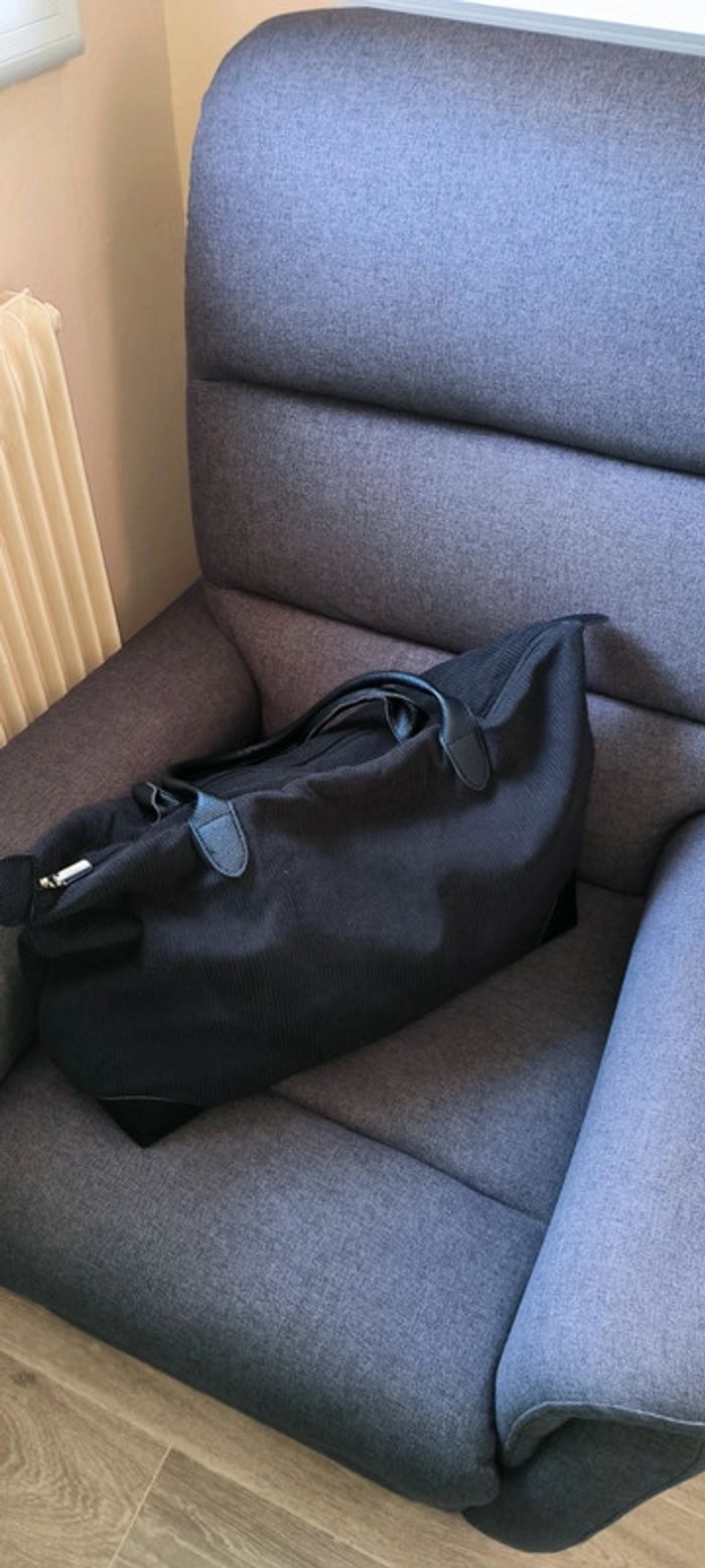 Grand Sac fourre-tout très tendance noire velour - photo numéro 9