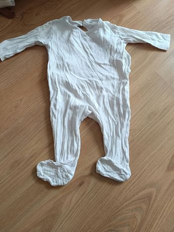 Pyjama 1 pièce blanc imprimé points roses  Tex 18 mois