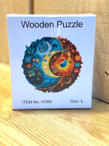 Grand puzzle 3D en bois ying yang