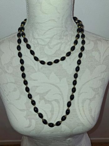 Collier perles noires vintage