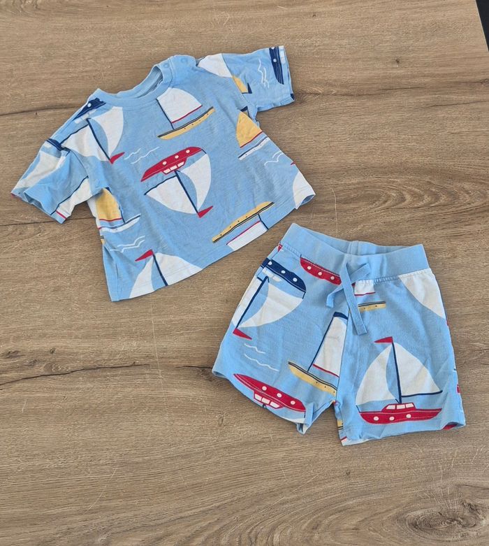 Lot pyjamas 2 pièces été 12 mois - photo numéro 2