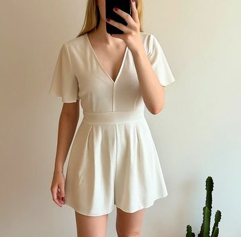 Combishort blanche texturée - Made in Italy - Taille S