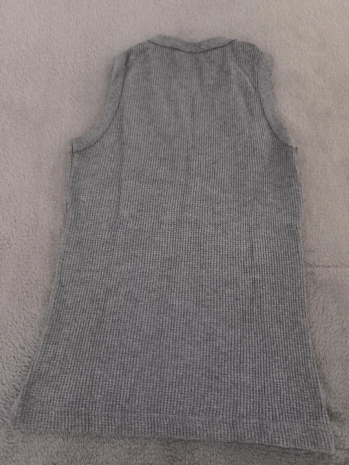 Lot haut manches longues et Débardeur vintage nid d'abeille gris. Lee. Taille s - photo numéro 3