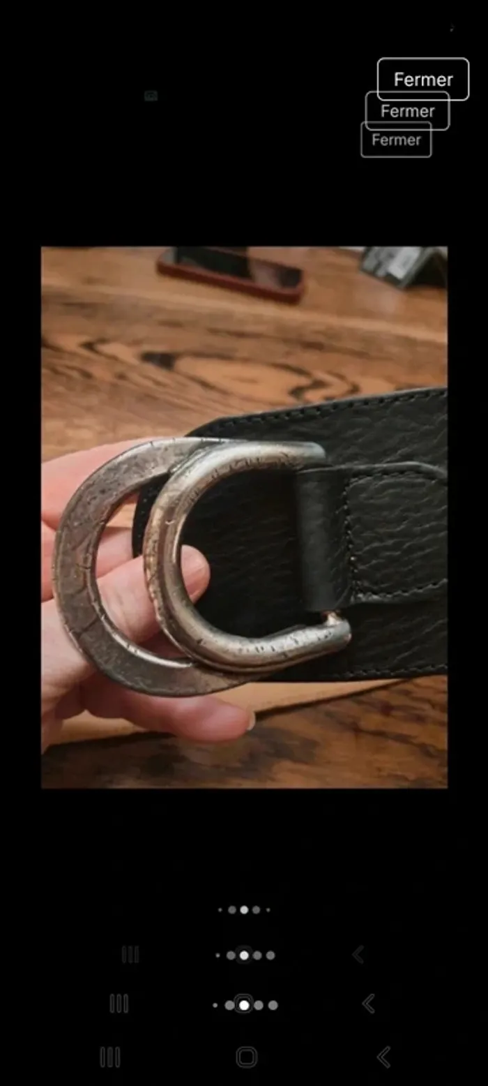Ceinture cuir fait main Angelo de Lombardi 85cm - photo numéro 11