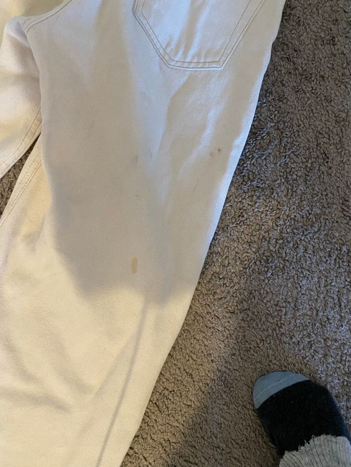 Jean blanc taille haute