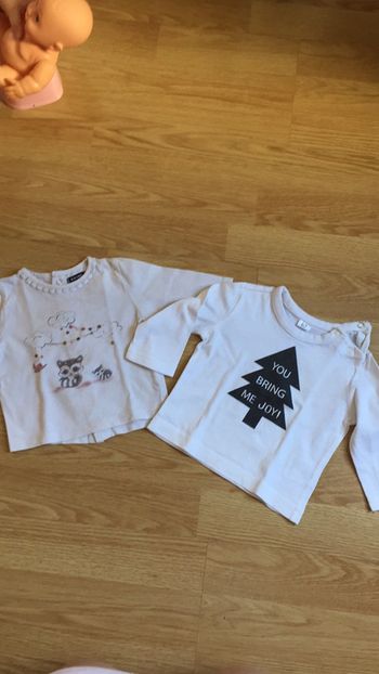 Lot de 2 hauts manches longues 3 mois