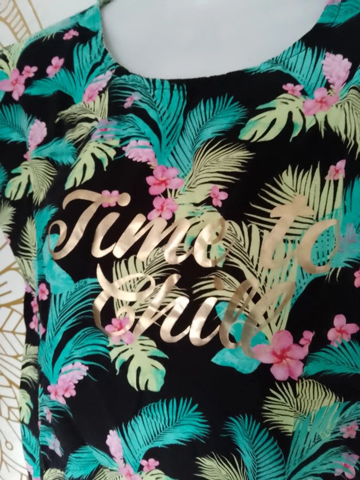 Top bohème fleurs inscription dorée 34 - photo numéro 2