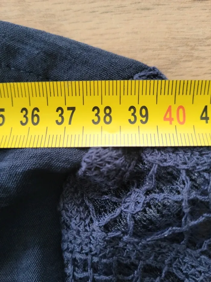 Robe bleue marine avec manches en crochet Grace & Mila Taille M ou 38 - photo numéro 15