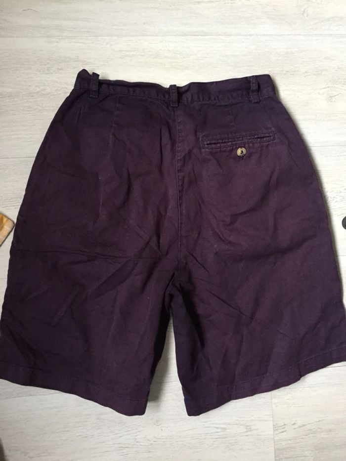 Short Bermuda 100% coton prune Taille 40 - photo numéro 2