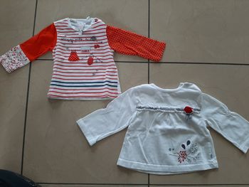 Lot de 2 tee shirts manches longues fille 6 mois