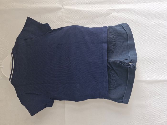 Ensemble garçon (T-shirt + short) 12 mois 74 cm Obaïbi Bleu marine - photo numéro 2