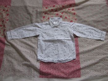 Chemises manches longues blanche 24 mois