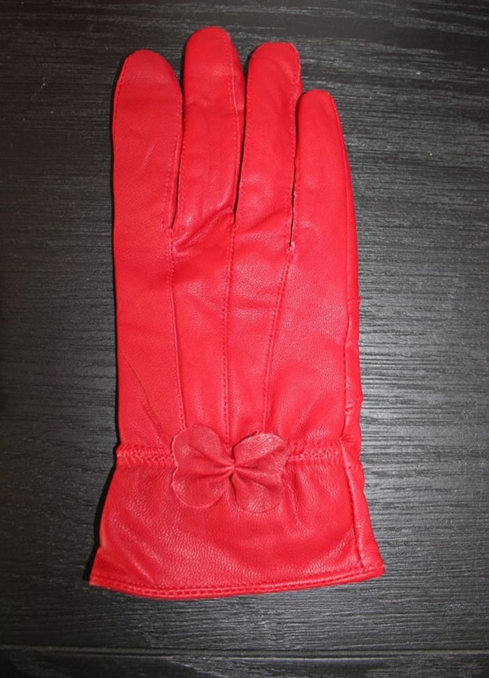 gants en cuir rouge foncé pour femme taille M - photo numéro 4