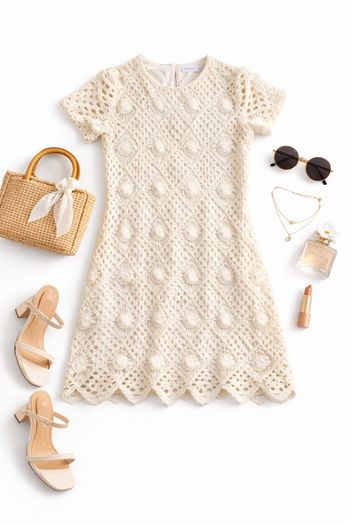 Robe dentelle écru taille S – style bohème chic été