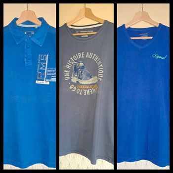 Lot de 3 T-shirts homme L avec petits défauts voir photos et légère décoloration de pliage