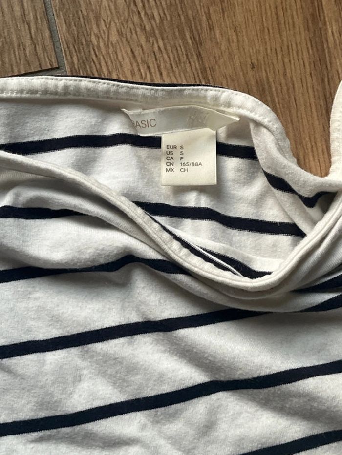T-shirt H&M marinière taille S - photo numéro 2