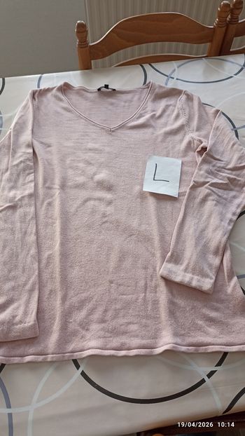 Pull Tex L rose pastel 