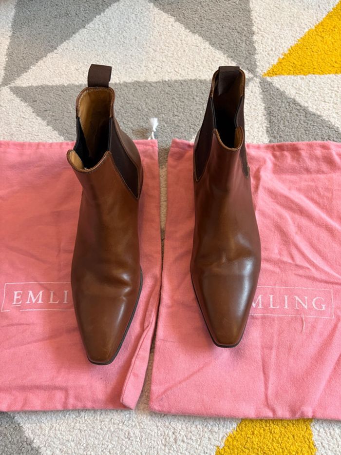 Bottines en cuir marron Emling Taille 37 1/2 - photo numéro 2