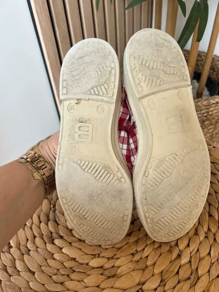 Baskets en toile Bensimon rouge taille 38 - photo numéro 4