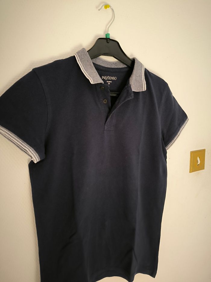 Polo bleu avec col taille 14 ans In Extenso - photo numéro 2