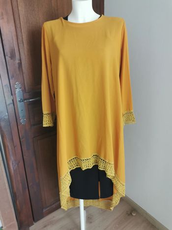 Tunique jaune moutarde manches longues