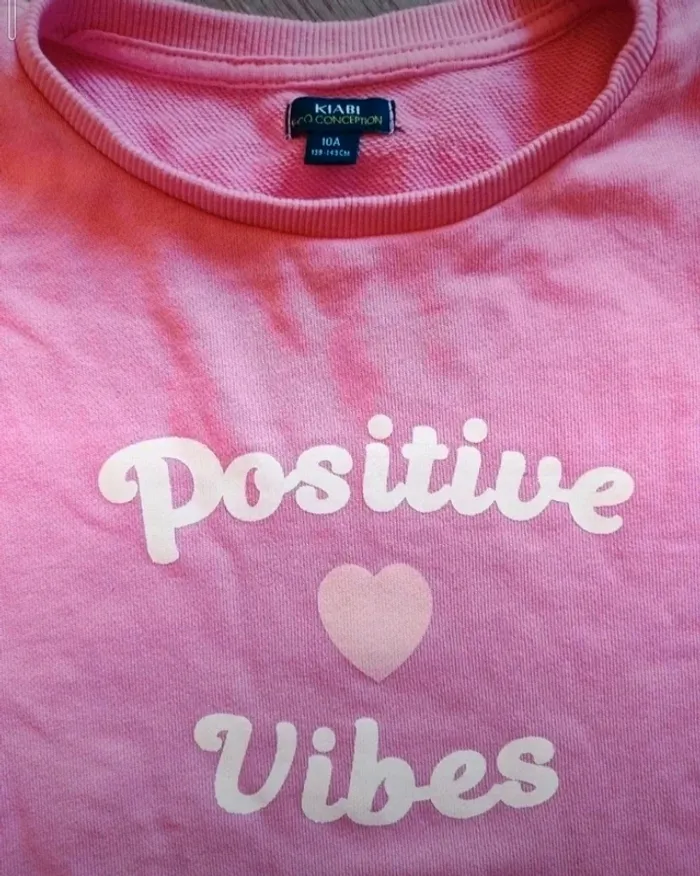 Sweat fille Positive Vibes – Taille 10 ans - photo numéro 2