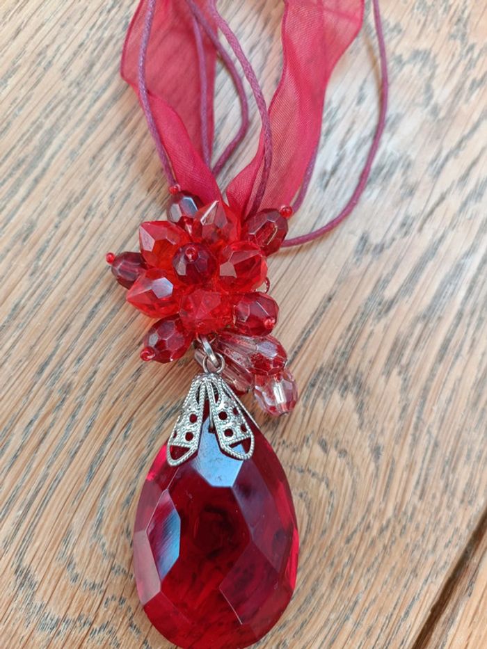 Collier fantaisie rouge - photo numéro 2