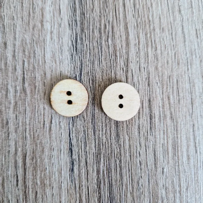 Lot de 2 boutons en bois vintage - photo numéro 2