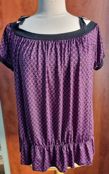 T-shirt violet pailleté taille L