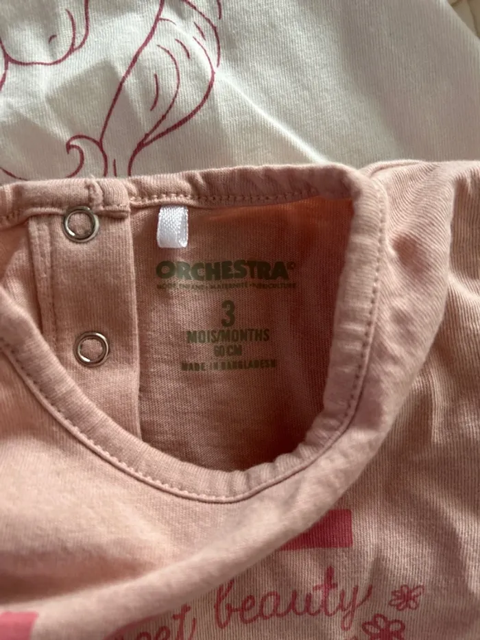 2 T-shirt manches longues Orchestra 3mois - photo numéro 2
