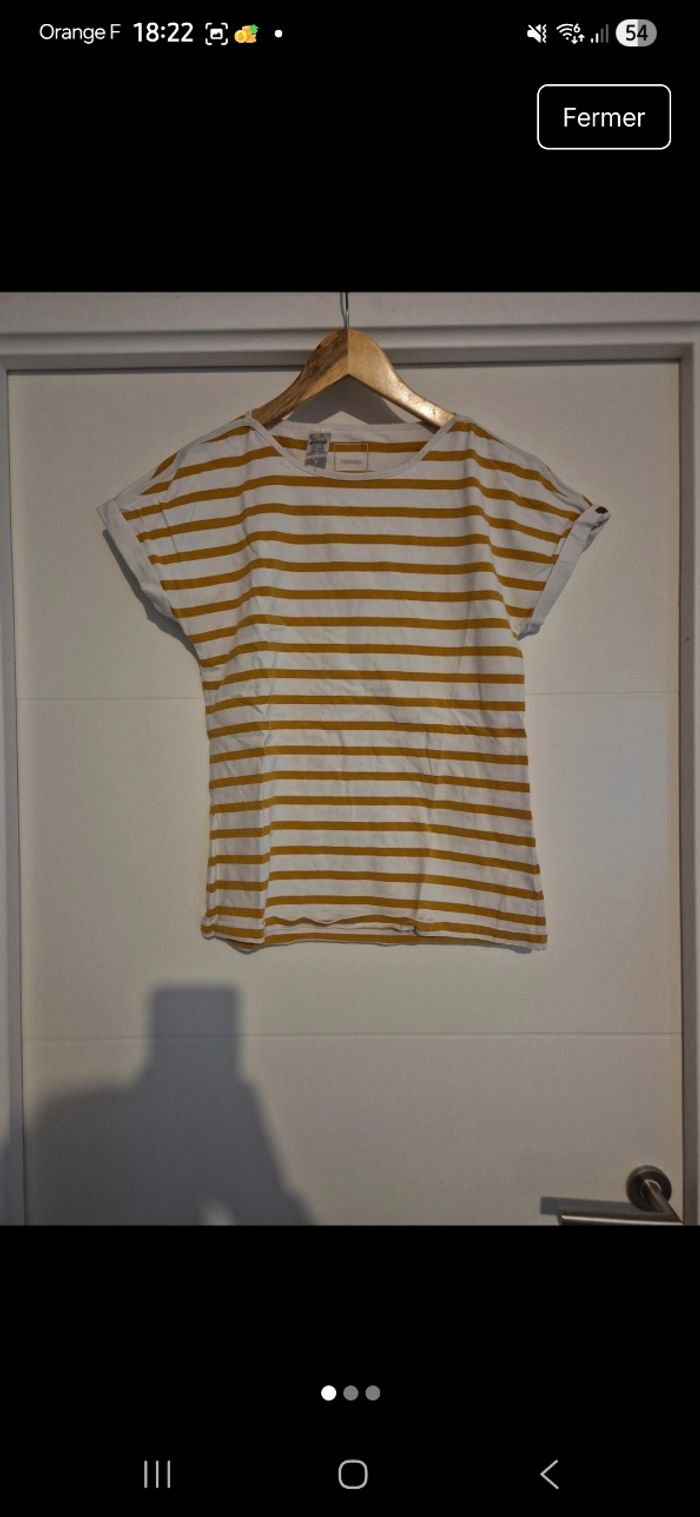 Tee-shirt marinière jaune