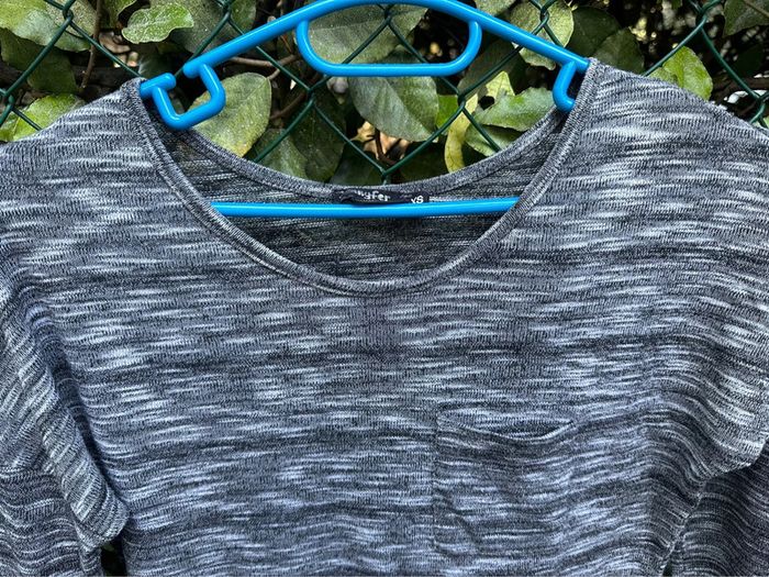 T-shirt manches longues gris chiné - photo numéro 4