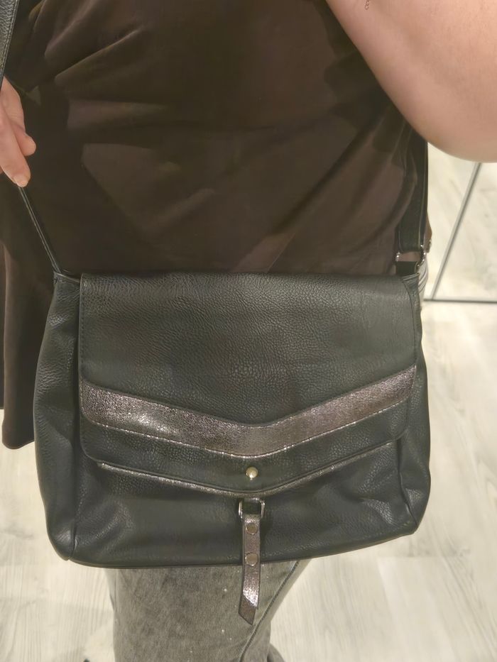 Sac à bandoulière noir/bronze Gémo - photo numéro 9