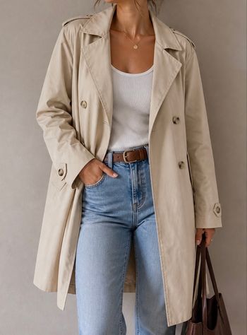 Trench long à  ceinture fille 