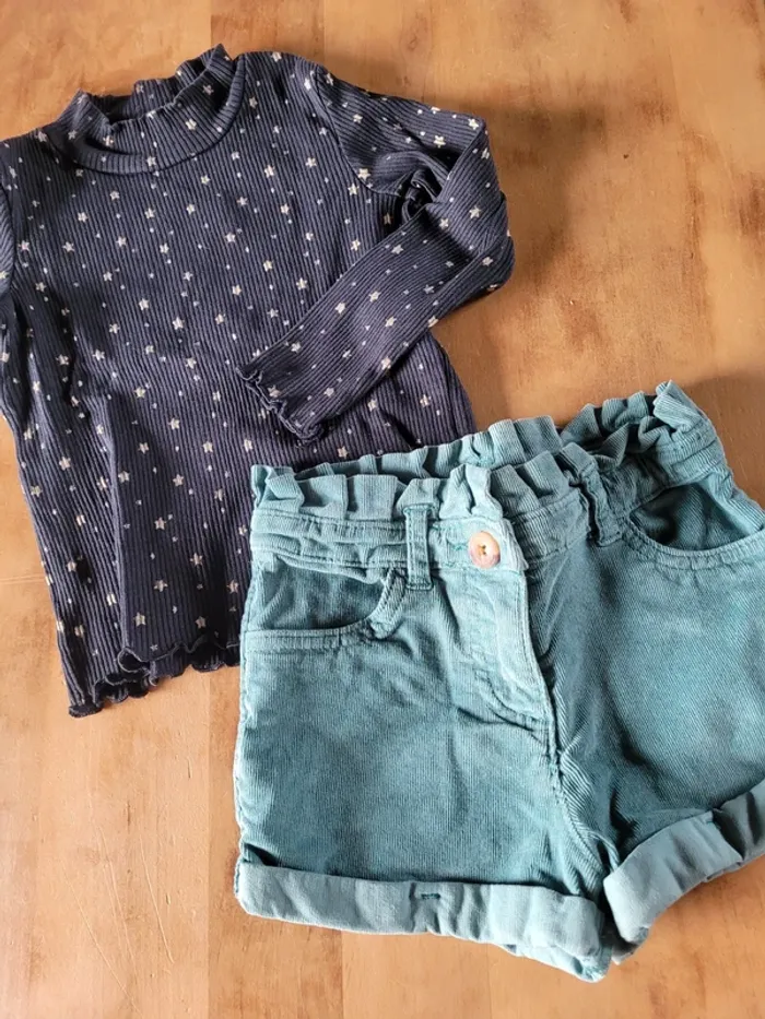 Ensemble short + sous pull 4 ans