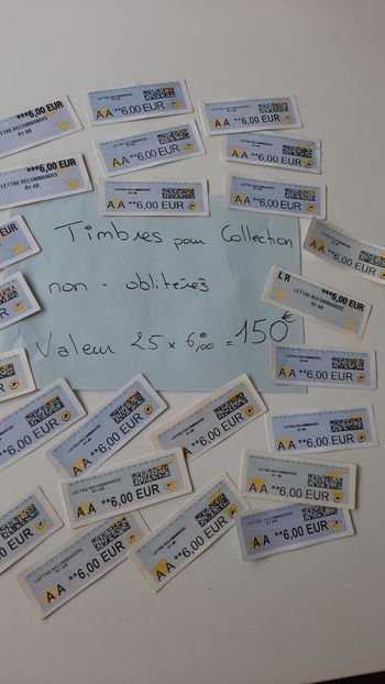 Lot 25 timbres non oblitérés pour collection