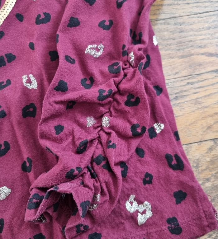 top bordeaux et noir effet léopard palomino C&A taille 10ans - photo numéro 2