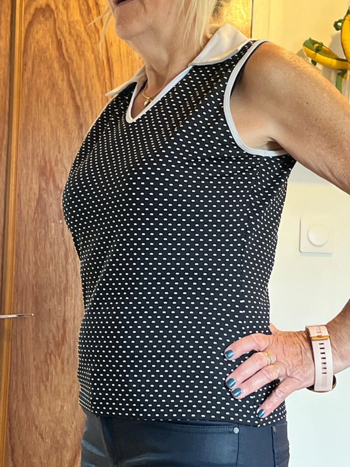Débardeur noir avec col blanc marque 123 - photo numéro 4