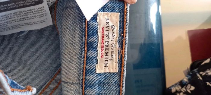 Jean Levi's 501 W26 L26 rayé bleu et blanc - photo numéro 4
