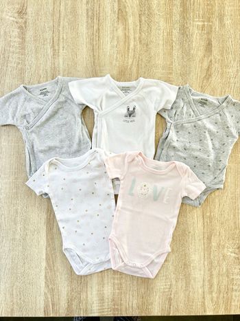 5 bodies manches courtes bébé fille