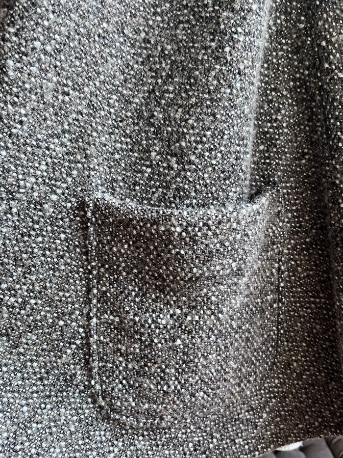 Manteau / veste long laine gris chiné taille 38/40 - photo numéro 6