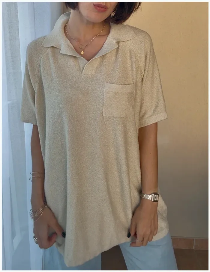 Polo maille beige Asos XS très bon état - photo numéro 3