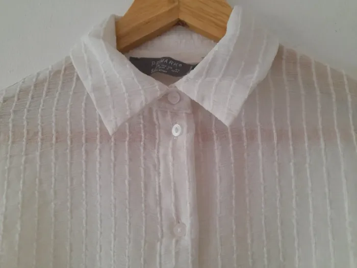 Chemise en voile gaufré et transparent