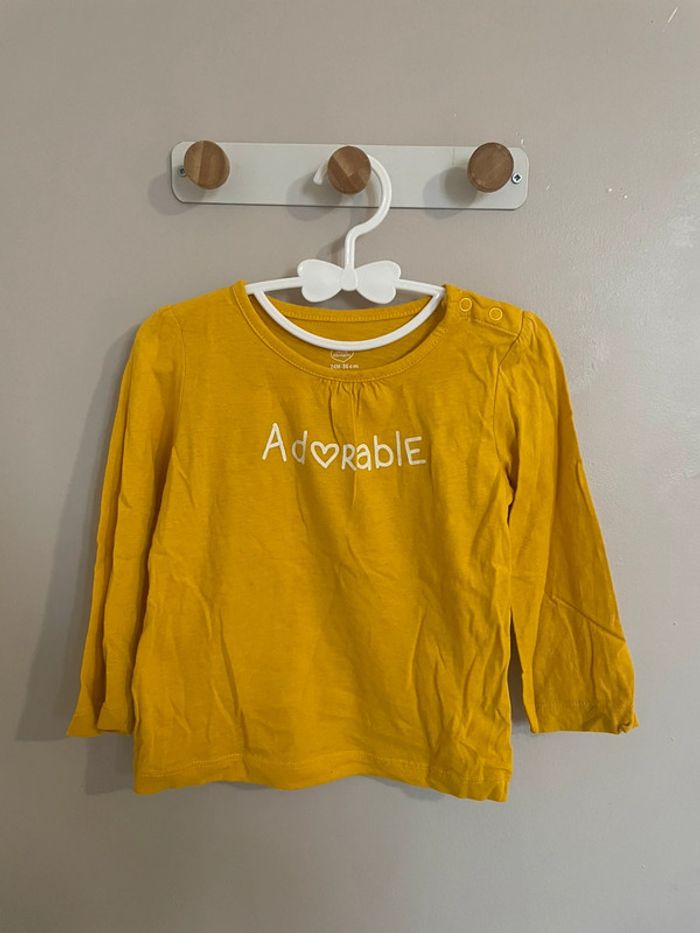 T-shirt manches longues~ mots d’enfants ~ T.24mois