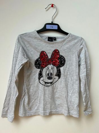 T-shirt manches longues avec sequins Minnie Disney 4 ans