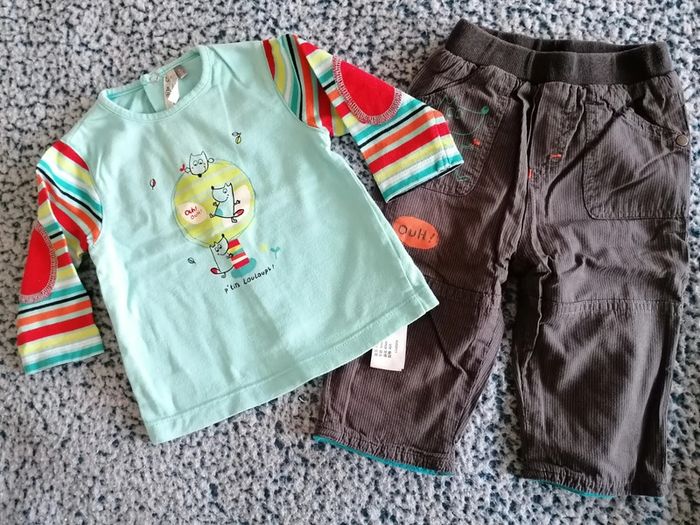 Tee-shirt et pantalon garçon taille 6 mois