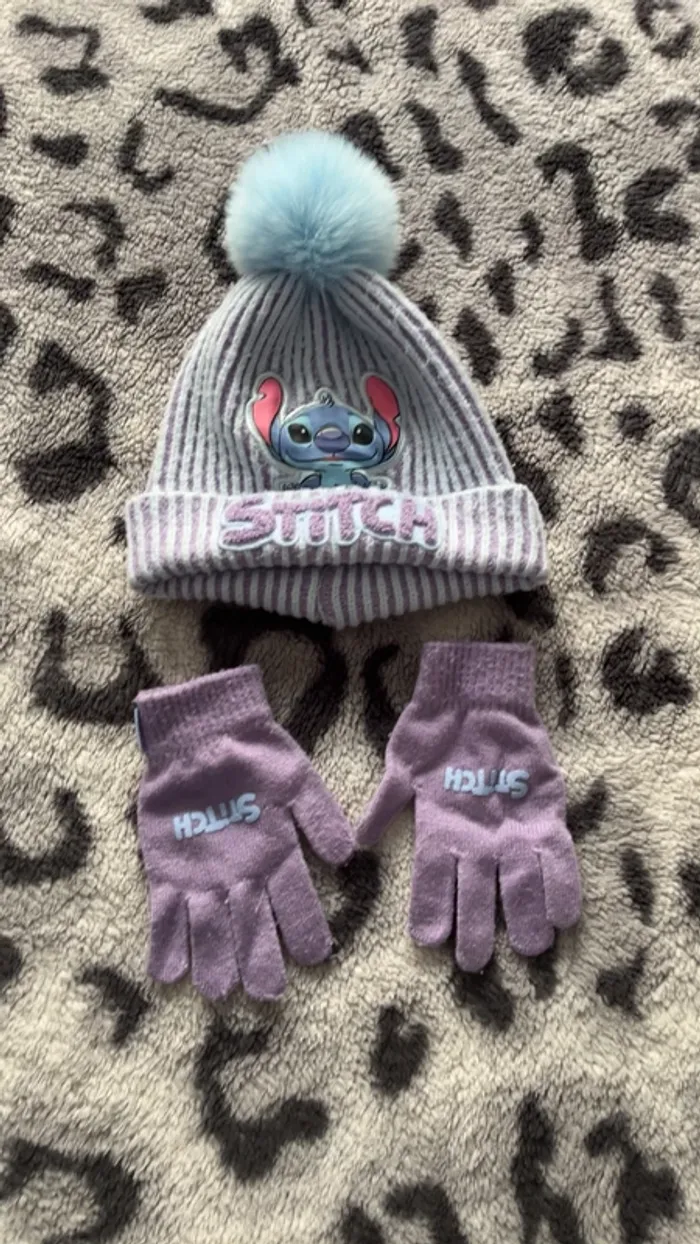 Bonnet + gant stitch 5/9 ans