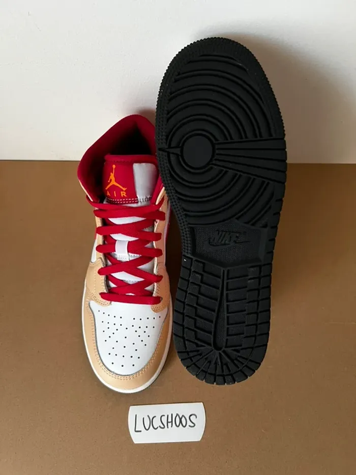 Nike Air Jordan 1 Mid Light Cardinal Curry - 38 - photo numéro 6