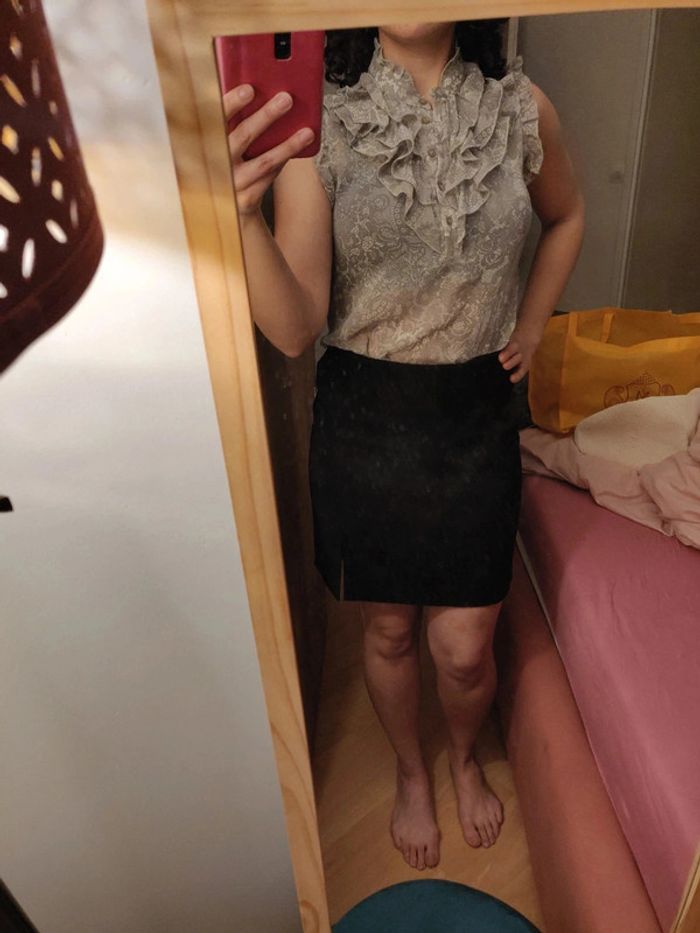 Débardeur new look vintage avec col frou frou